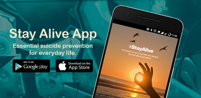 Stay Alive App. Available on the App store, or on Google Play. A free phone app which provides support, guidance and resources to individuals who may be experiencing suicidal thoughts or feelings - with the intention of putting elements such as safety plans in place.