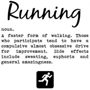 Brighton Marathon - November Graphic. Running. noun. A faster form of walking. Those who participate tend to have a compulsive almost obsessive drive for improvement. Side effects include sweating, euphoria and general amazingness.