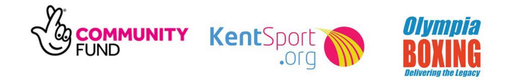 Community Fund Logo, Kent Sport Logo and Olympia Boxing Logo