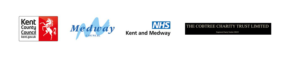 Kent County Council, Medway Council and NHS Kent and Medway logos, and Cobtree Charity Trust Limited logo.